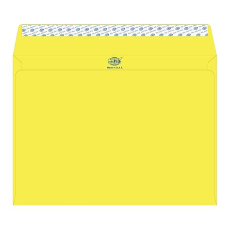 FIS Color Envelopes Peel & Seal, Neon Colors, Pack of 50 Pieces, Lemon ...