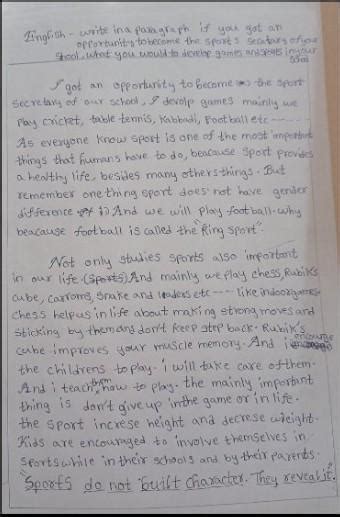 Write in a paragraph If you got an opportunity to become the sports ...