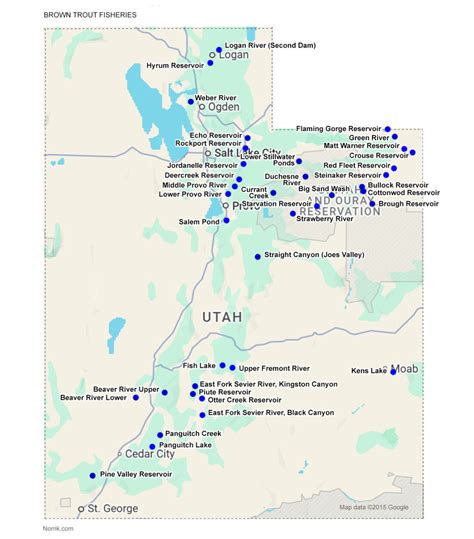 Utah Fishing Maps and Locations by Species