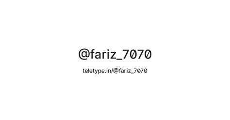 @fariz_7070 — Teletype