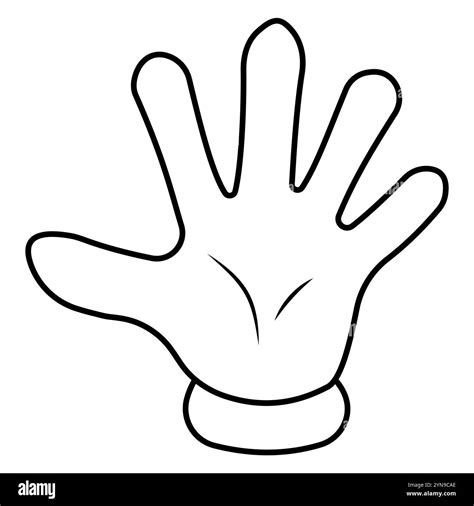 Cartoon hand, five fingers, palm sign with fingers greeting Stock ...