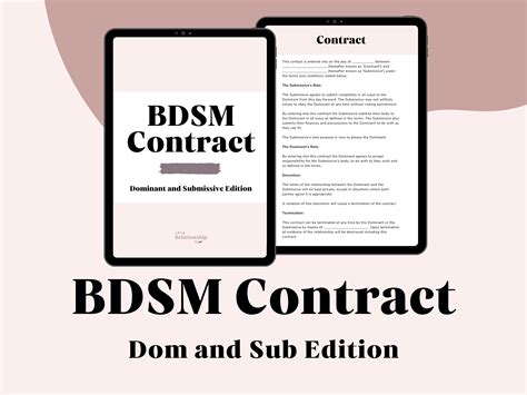 BDSM Contract for Dom Sub Relationships: BDSM Workbook, Bdsm Training ...