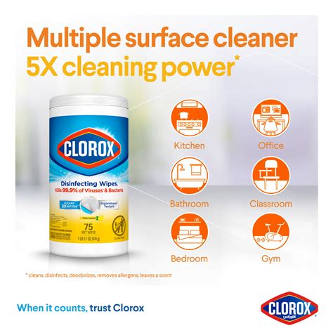 Clorox Disinfecting Wet Wipes Crisp Lemon 75 pcs Online at Best Price ...