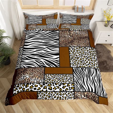 YST Zebra Print Duvet Cover Twin Animal Print Bedding Set, Brown Black ...