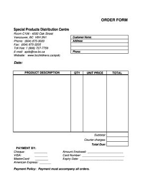 Fillable Online bcwomens Order Form 2009.xls - bcwomens Fax Email Print ...