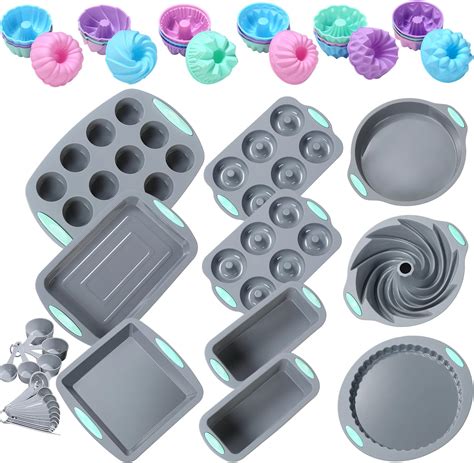 Amazon.com: 30pcs Nonstick Silicone Bakeware Set With Baking Pan ...