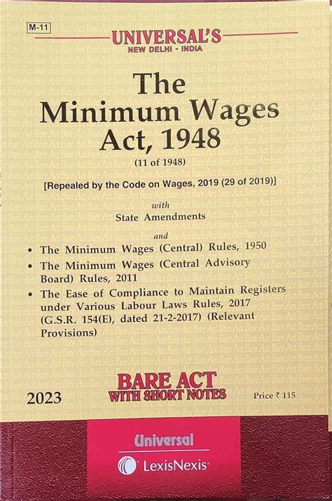 Buy The Minimum Wages Act, 1948 - Bare Act - Latest Edition - 2023 ...