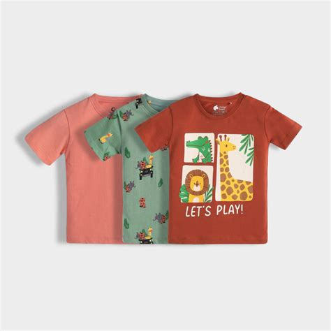 3 Pack Half Sleeves T-Shirt | Giraffe, Jungle, Zoo – orangesugar