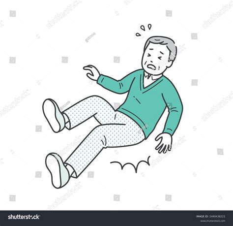 Illustration Elderly Man Falling Falling On Stock Vector (Royalty Free ...