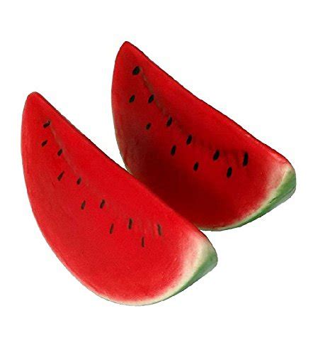 Buy Mezly 6pc Artificial Watermelon Slice - Plastic Green Red ...