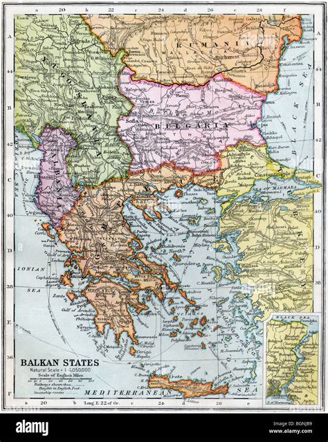 Map of balkan states hi-res stock photography and images - Alamy