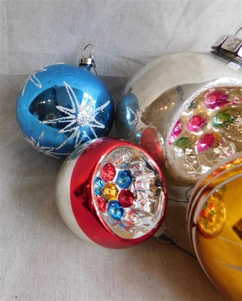 Nine Vintage German Mercury Glass Christmas Tree Ornaments For Sale at ...