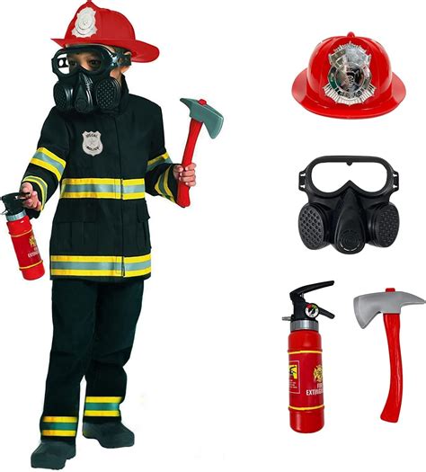 Morph Costumes Firefighter Costume for Boys Black Fireman Childrens ...