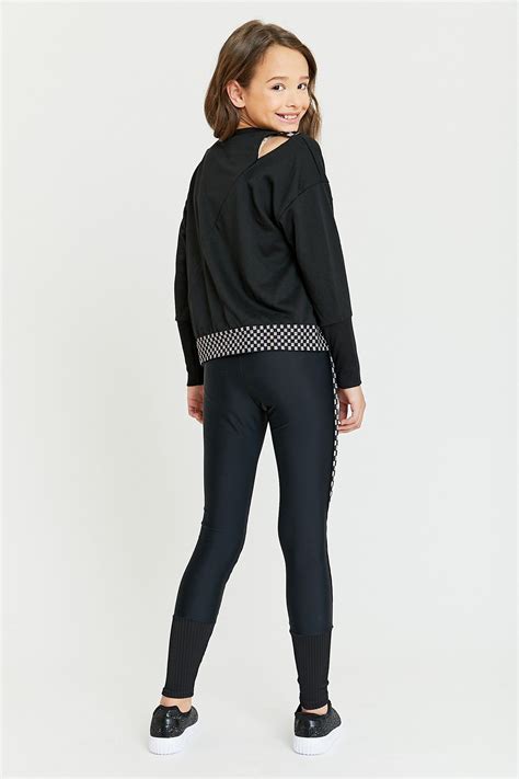 Girls Shimmer Trim Checkmate Leggings in 2021 | Little girl leggings ...