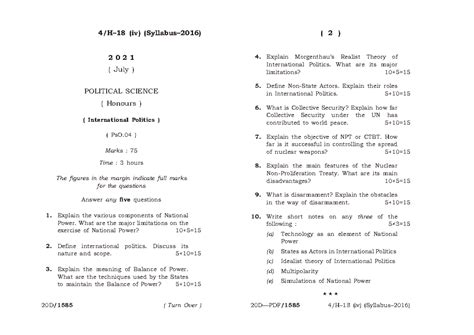 2021 ( July) - Question Paper - 4/H–18 (iv) (Syllabus–2016) 2 0 2 1 ...