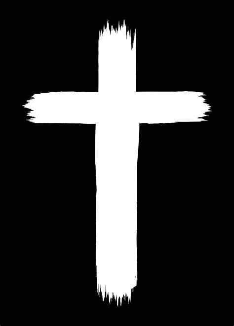 Handdrawn christian cross symbol painted with ink on black background 24530409 Vector Art at ...