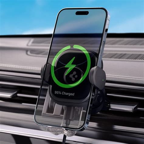 Spigen Air Vent Car Mobile Holder, Qi 15w Fast Wireless Charging ...