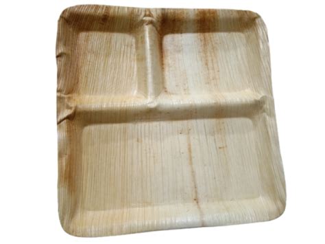 Areca 3 Compartment Plate (Pack of 50) — BasicBrowns