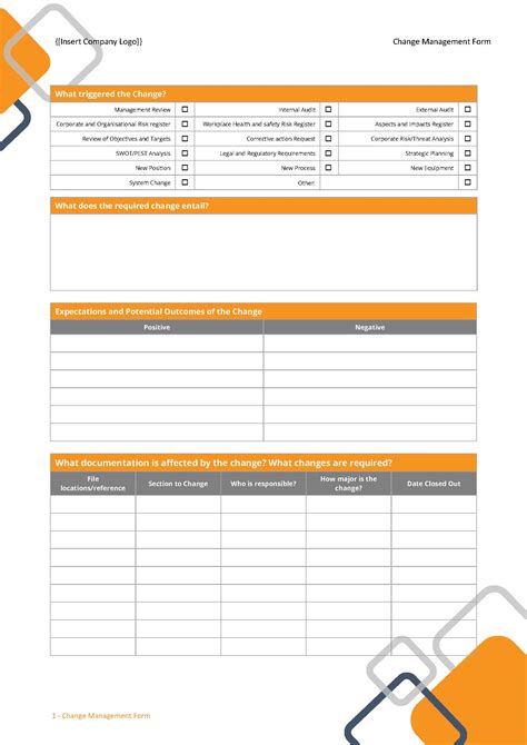 Management of Change Form Example 的图像结果