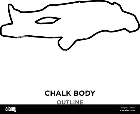 chalk outline body on white background, horizontally lying Stock Vector ...