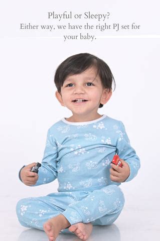 Full Sleeve PJ Set Tshirt super soft babies star & moon - Sky – Kaarpas