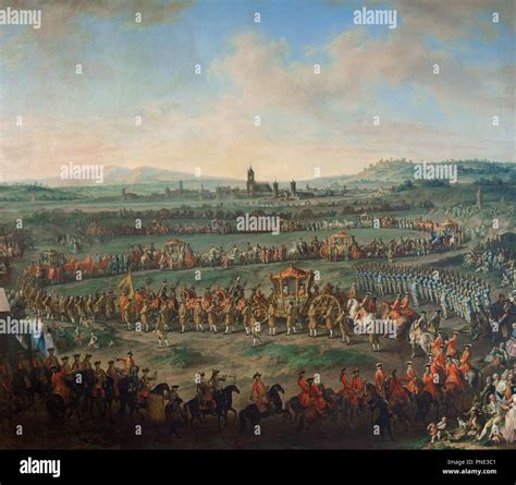 Entrance of the Emperor Franz I. Stephan and his son Joseph (II.) into ...