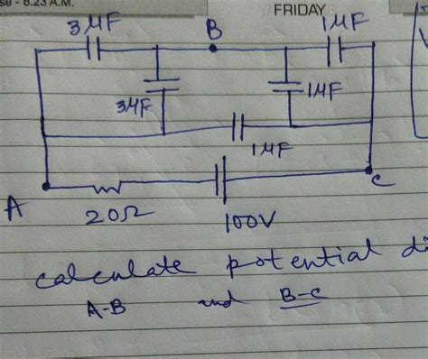 calculate potential difference between A and B, B and C - Brainly.in