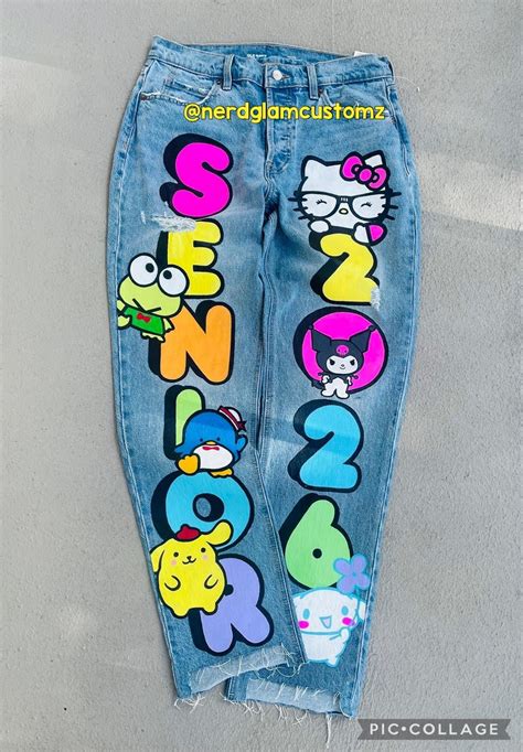 Custom Painted Senior Jeans-class of 2026 Personalized Graduation ...