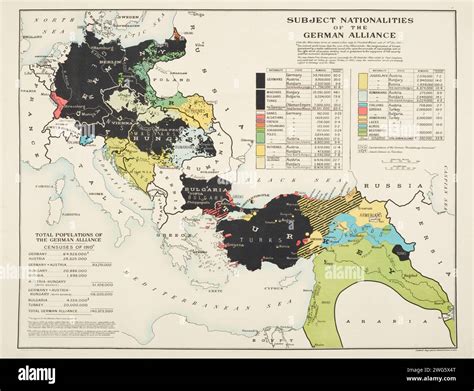 Map, 'Subject Nationalities of the German Alliance' World war one ...