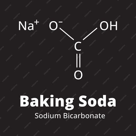 Premium Vector | Baking soda sodium bicarbonate chemical structure vector illustration