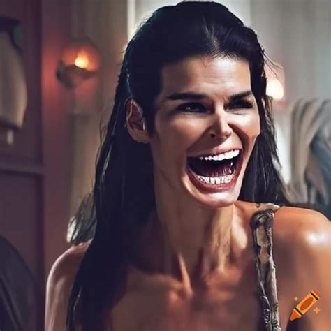 Hair-Raiser horror-comedy movie poster featuring Angie Harmon on Craiyon