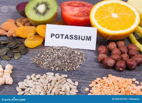 Various Ingredients As Source Natural Minerals, Potassium, Vitamin K ...