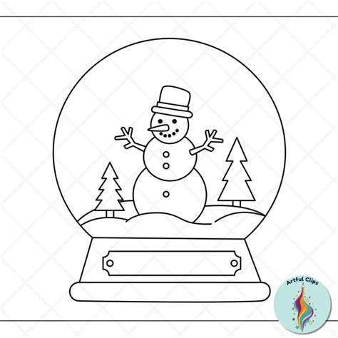 Snow Globe Template Set for Christmas Ornaments, Snowglobe Coloring ...