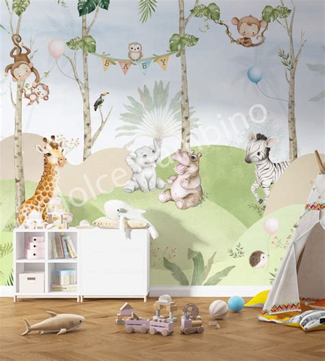 Custom Wallpapers for Kids - Safari Collection - Non-Toxic & Made to ...