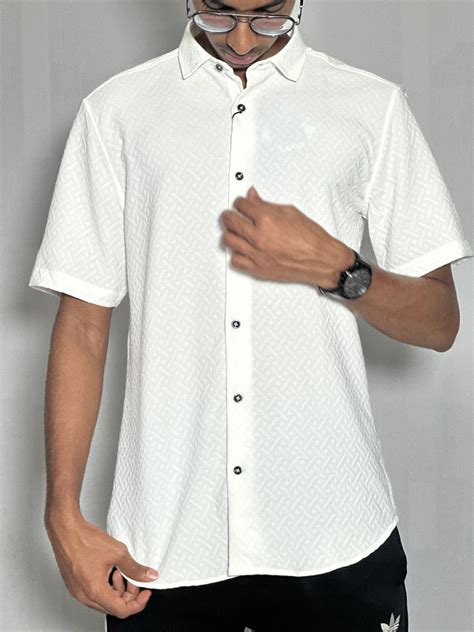Half Sleeve Casual White Shirt - Loop Lifestyle