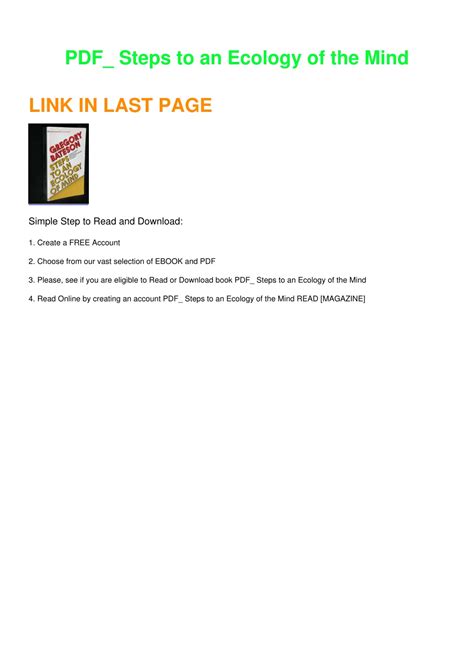 PPT - PDF_ Steps to an Ecology of the Mind PowerPoint Presentation, free download - ID:12737235