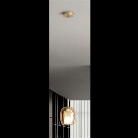 Satin and Colored Glass Pendant Lamp