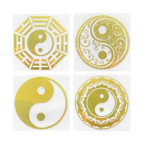 Five-elements-Yin-and-Yang-Tai-Chi-Eight-diagrams-pattern-metal-stickers-mobile-phone-stickers ...