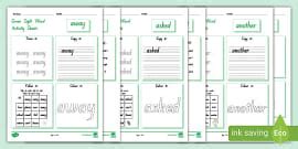 New Zealand Red Sight Words Worksheets