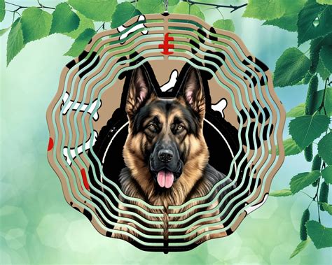 10 Inch German Shepherd GSD Dog Puppy Wind Spinner Yard Decor Aluminum ...