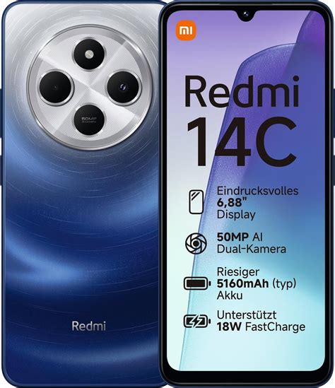 Xiaomi Redmi 14C 128 GB - Starry Blue (128 GB, Starry blue, 6.88", Dual ...