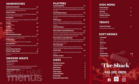 Phat Daddy's BBQ Shack menu in Chestertown, Maryland, USA