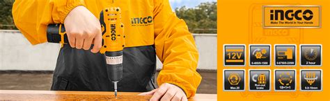 Ingco Cordless Impact Drill, 12V Lithium-Ion | 20Nm | 2-Speed Gear ...
