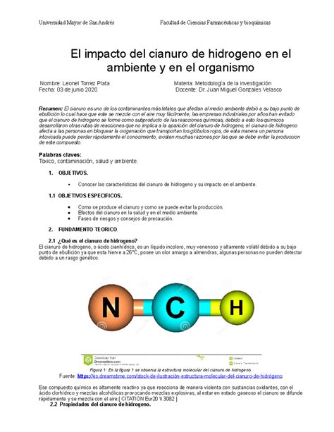 Cianuro de hidrogeno - Juan Miguel Gonzales Velasco Resumen: El cianuro ...