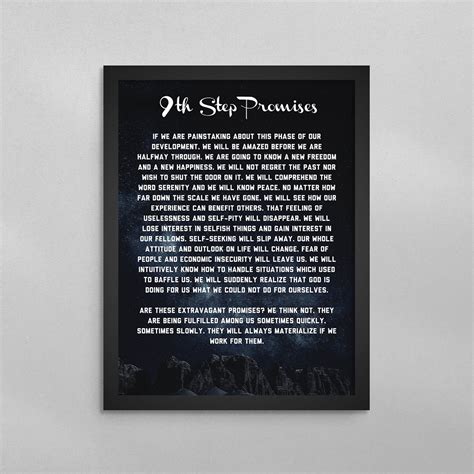 9th Step Promises Poster - Addiction Recovery Wall Art – HealthyMindArt