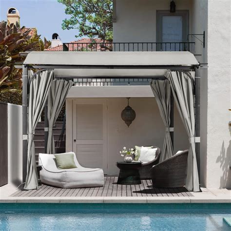 MeetLeisure 11 ft. x 11 ft. Grey Steel Arched Pergola - Walmart.com