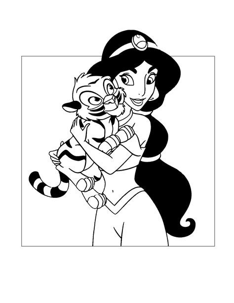 Coloring Page Of Princess Jasmine - Molon Printable