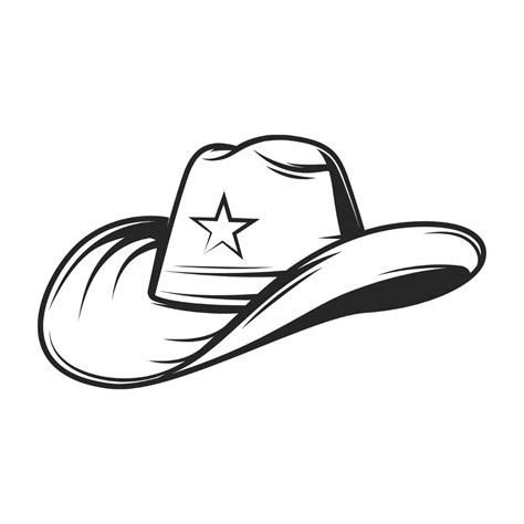 Cowboy Hat Stencil Printable Cowboy Hat Icon Logo Vector Template