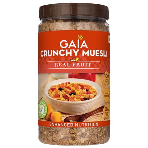 GAIA Crunchy Real Fruit Muesli 1Kg Jar - The Deliciously Crunchy And ...