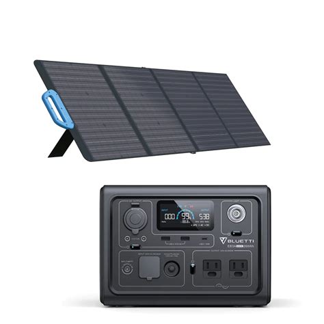 BLUETTI 268Wh Solar Generator EB3A w/ 2 600W AC Outlets + 120W PV120 ...